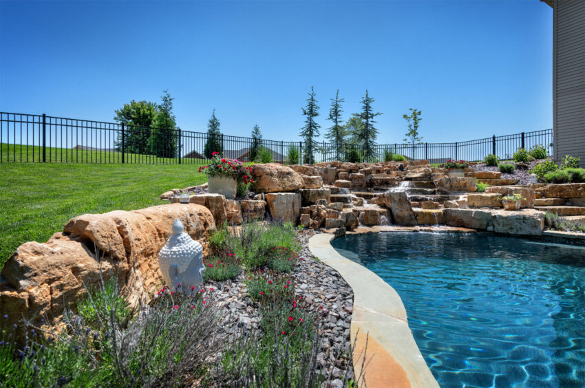 stone-waterfall-pool-landscaping